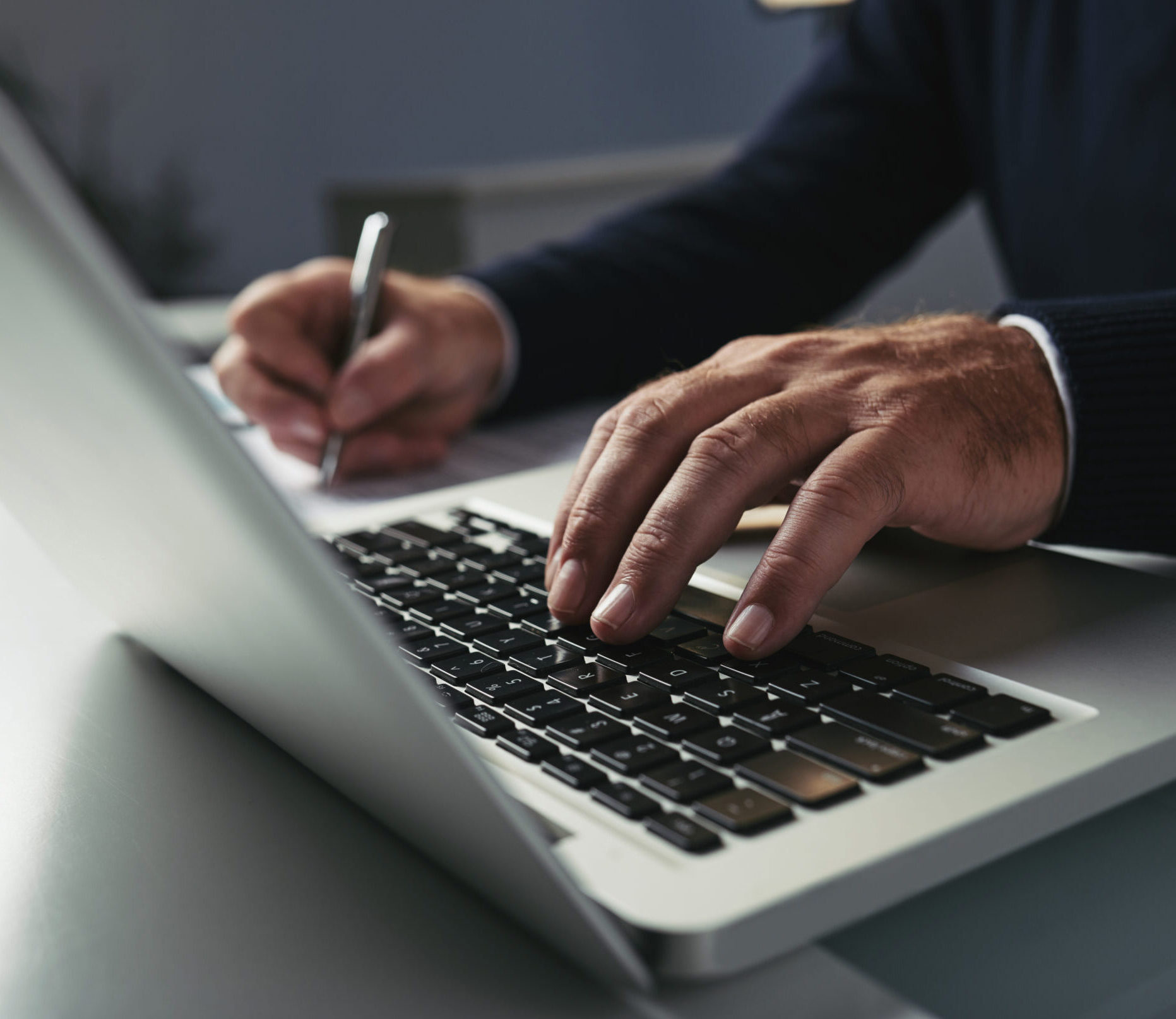 data processing and business reporting on a laptop