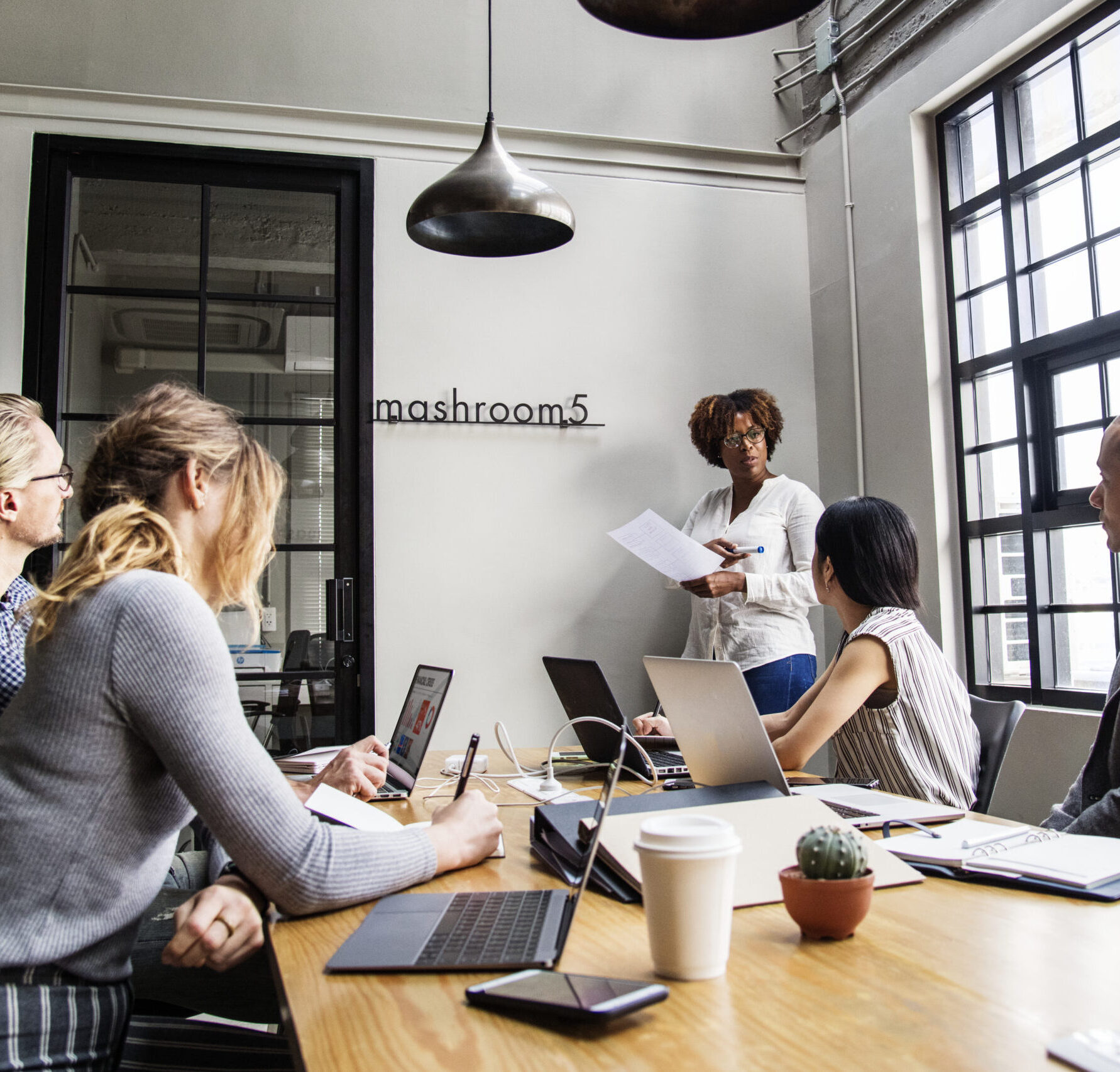 business meeting and data-driven decision-making as a team